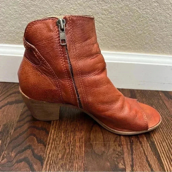 Matisse Folk Brick Red Leather Peep Toe Booties Boots Shoes Lulus Size 7.5 $167 - Picture 5 of 16